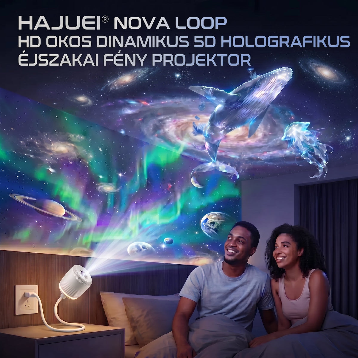 HAJUEI® 5D intelligens csillagprojektor – Varázsold otthonodat lenyűgöző univerzummá ✨🌌
