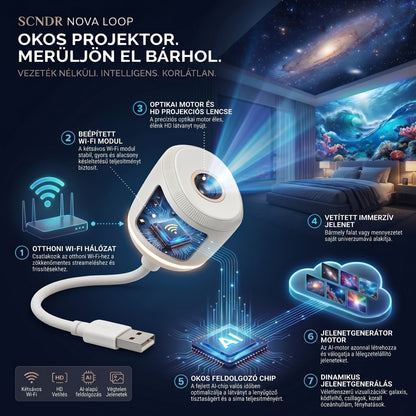 HAJUEI® 5D intelligens csillagprojektor – Varázsold otthonodat lenyűgöző univerzummá ✨🌌