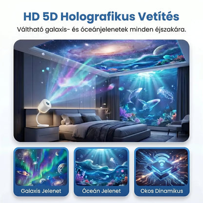 HAJUEI® 5D intelligens csillagprojektor – Varázsold otthonodat lenyűgöző univerzummá ✨🌌