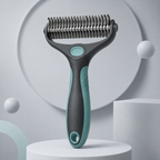 Professional Pet Deshedding Rake – Gentle Undercoat Grooming Tool with Rotating Stainless Steel Teeth for Dogs & Cats, Loose Fur Removal, Detangling & Everyday Coat Care