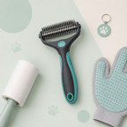 Professional Pet Deshedding Rake – Gentle Undercoat Grooming Tool with Rotating Stainless Steel Teeth for Dogs & Cats, Loose Fur Removal, Detangling & Everyday Coat Care
