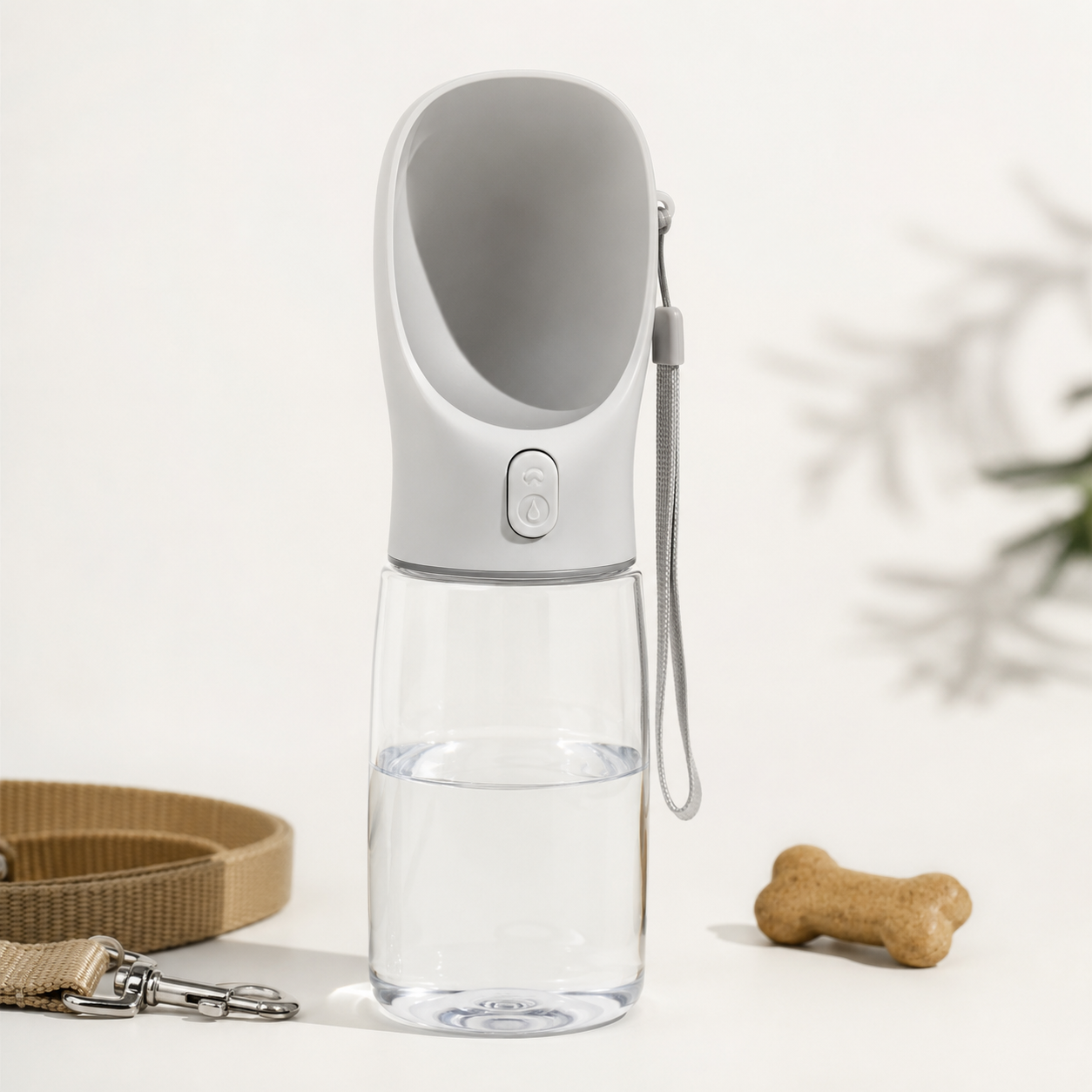Portable Pet Water Bottle with Built-In Drinking Bowl