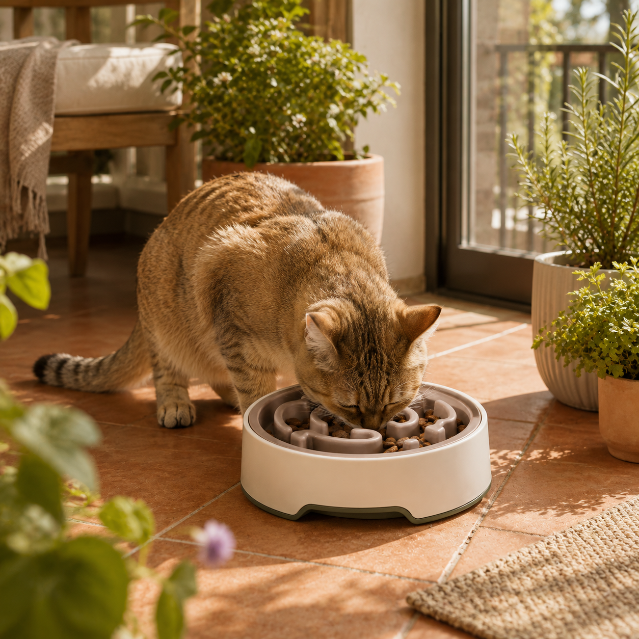 Slow Feeder Pet Bowl for Dogs & Cats