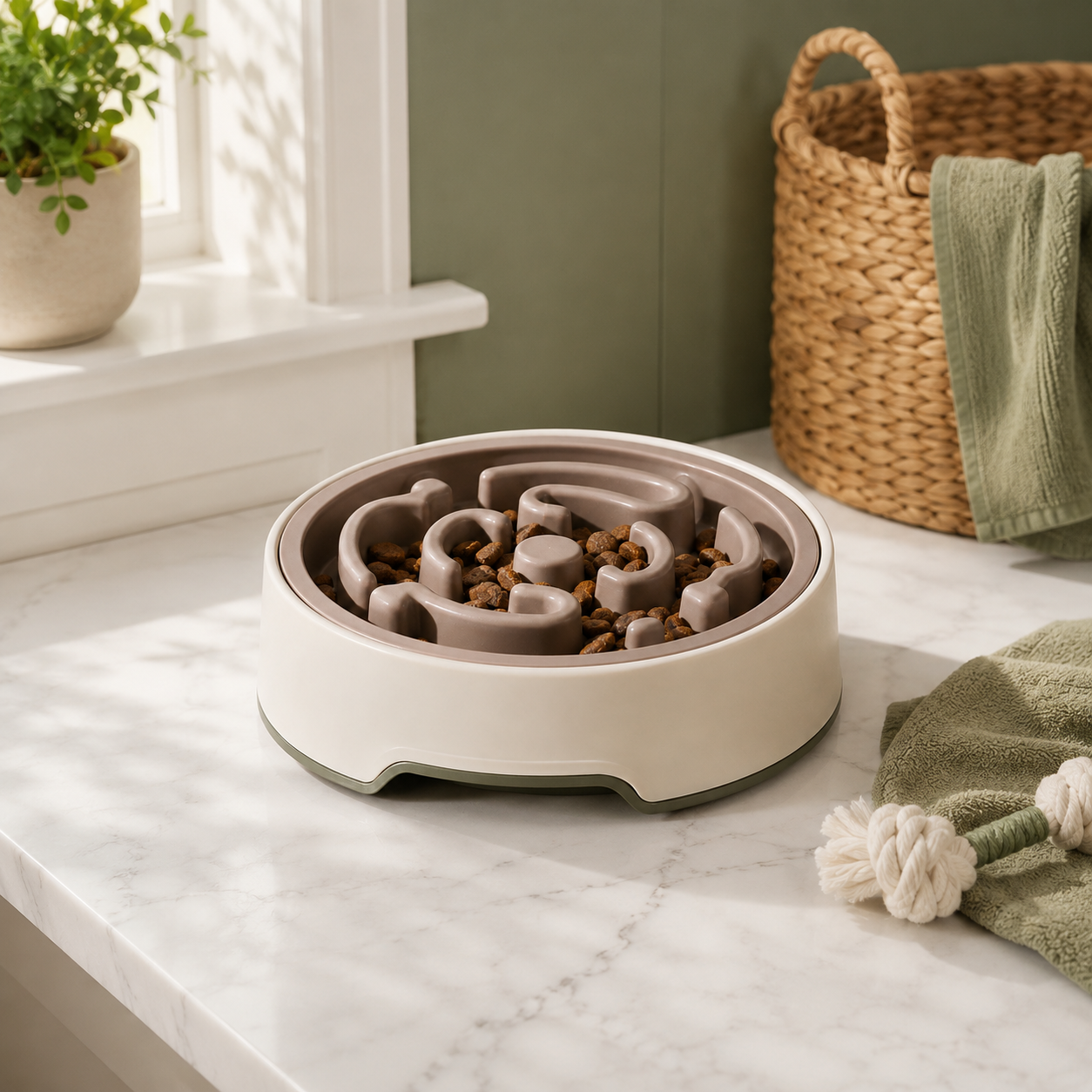 Slow Feeder Pet Bowl for Dogs & Cats