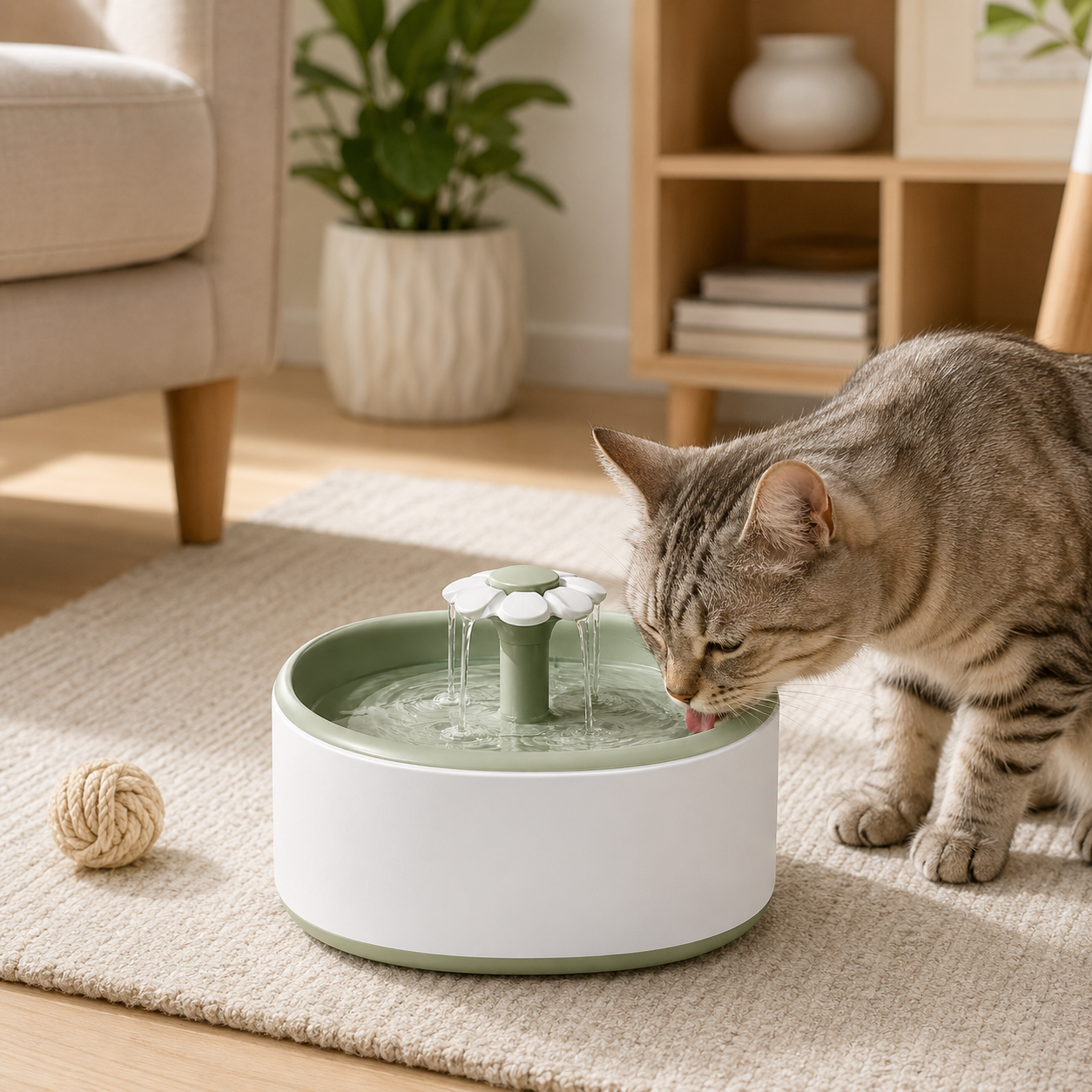 Flower-Style Pet Water Fountain for Cats & Dogs