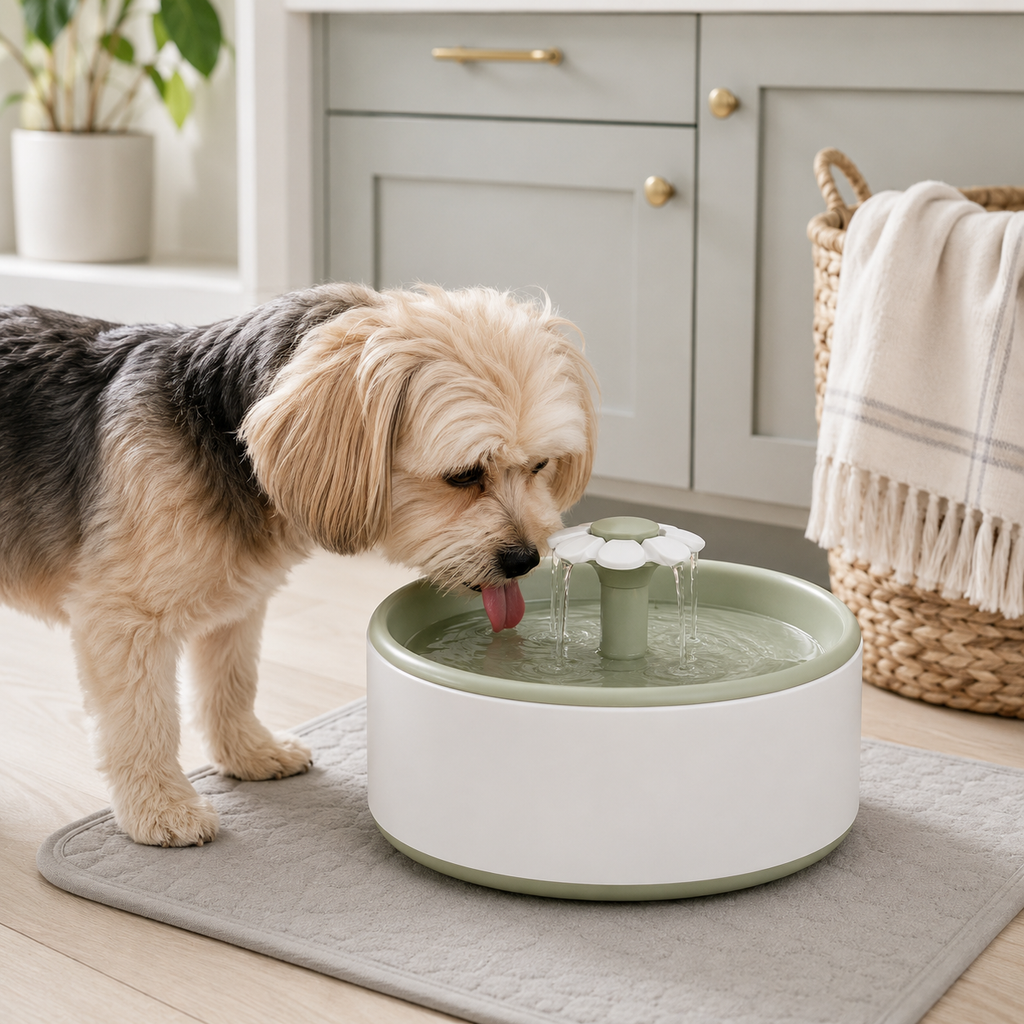 Flower-Style Pet Water Fountain for Cats & Dogs