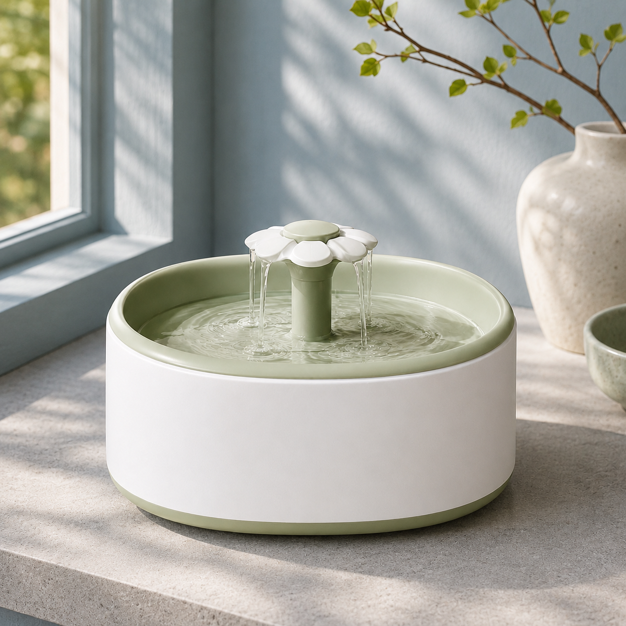 Flower-Style Pet Water Fountain for Cats & Dogs