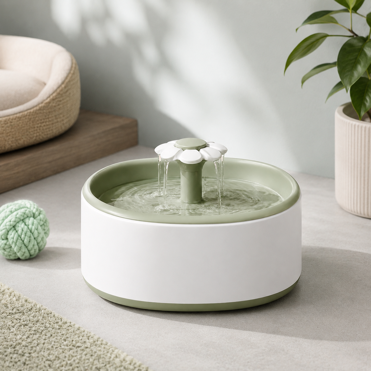 Flower-Style Pet Water Fountain for Cats & Dogs