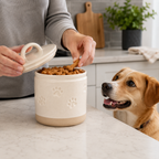 Ceramic Pet Treat Storage Jar with Lid