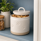 Ceramic Pet Treat Storage Jar with Lid