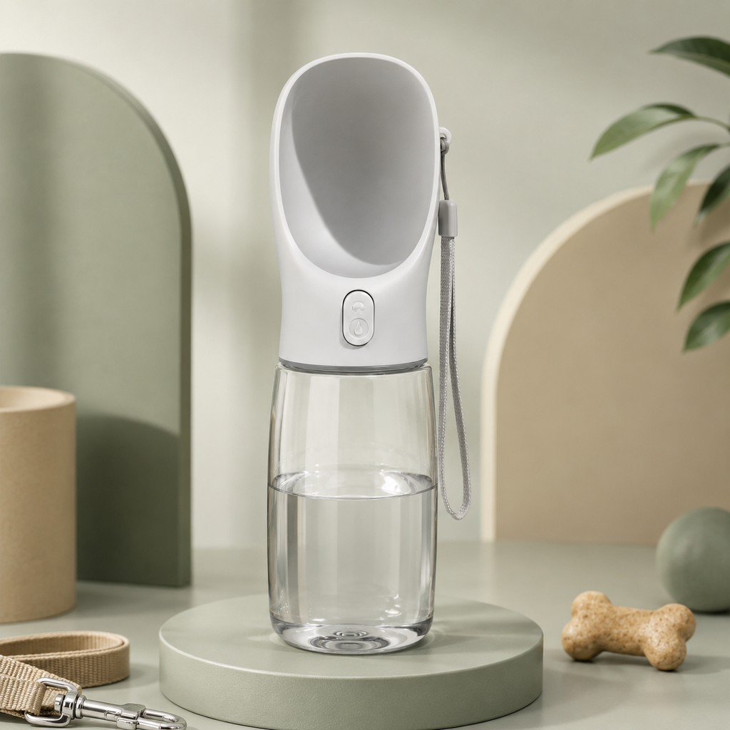Portable Pet Water Bottle with Built-In Drinking Bowl