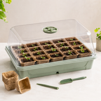 Seed Starter Greenhouse Kit with Humidity Dome & Biodegradable Pots