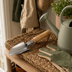 Folding Stainless Steel Garden Trowel with Ergonomic Wooden Handle