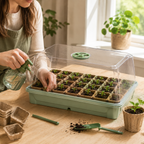 Seed Starter Greenhouse Kit with Humidity Dome & Biodegradable Pots