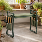 2-in-1 Padded Garden Kneeler & Seat with Side Tool Pouches