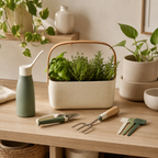 Indoor Herb Garden Starter Set with Planter, Watering Bottle & Garden Tools