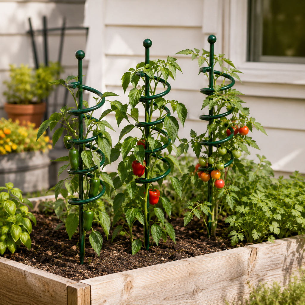 Spiral Plant Support Stakes for Tomatoes, Peppers & Climbing Plants