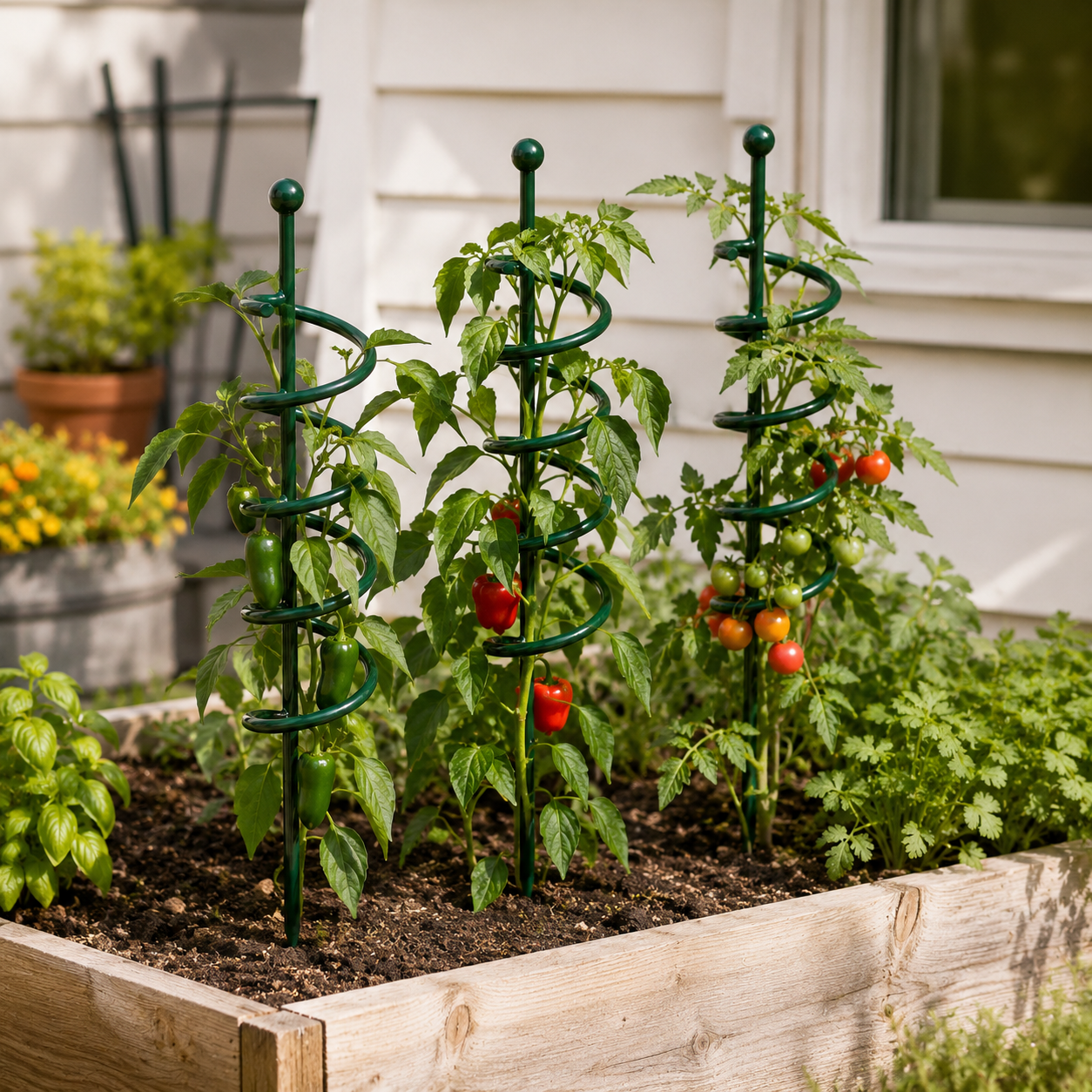 Spiral Plant Support Stakes for Tomatoes, Peppers & Climbing Plants