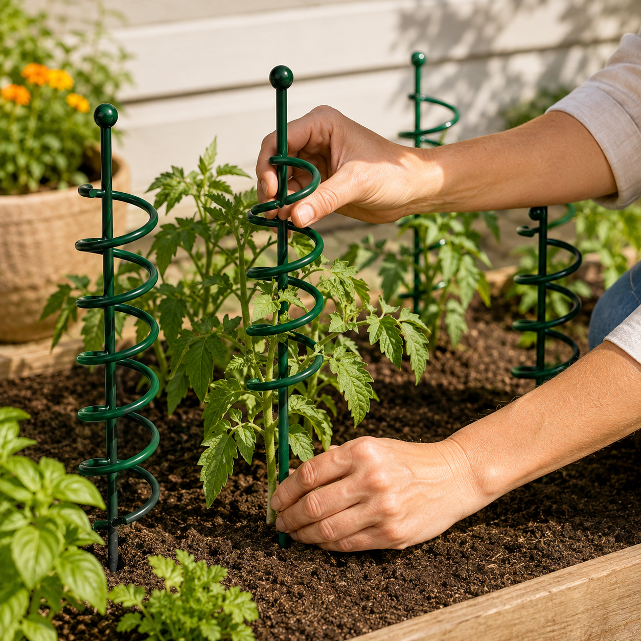 Spiral Plant Support Stakes for Tomatoes, Peppers & Climbing Plants
