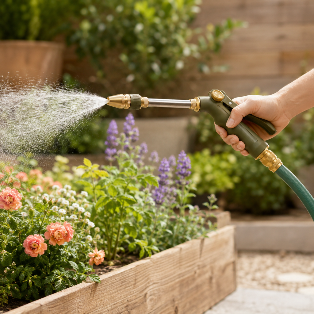 Adjustable High-Pressure Garden Hose Spray Wand with Comfort Grip