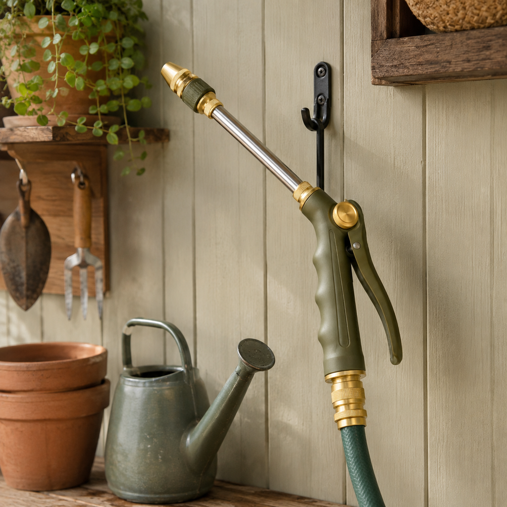 Adjustable High-Pressure Garden Hose Spray Wand with Comfort Grip