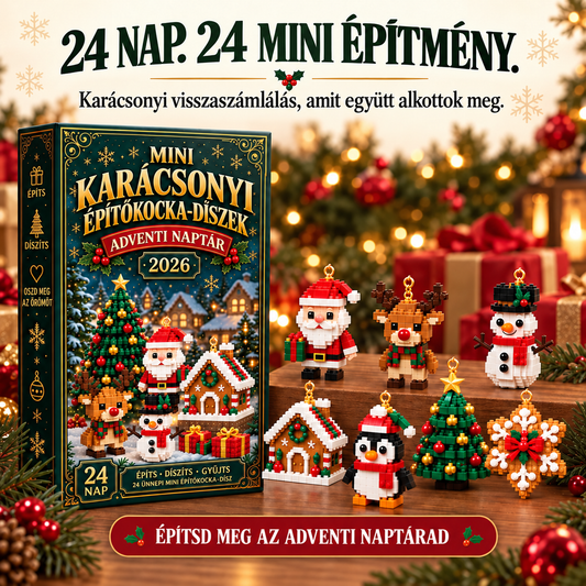 🎄🧱 Összerakható és felakasztható karácsonyi visszaszámláló – 24 mini ünnepi építőelem-dísz